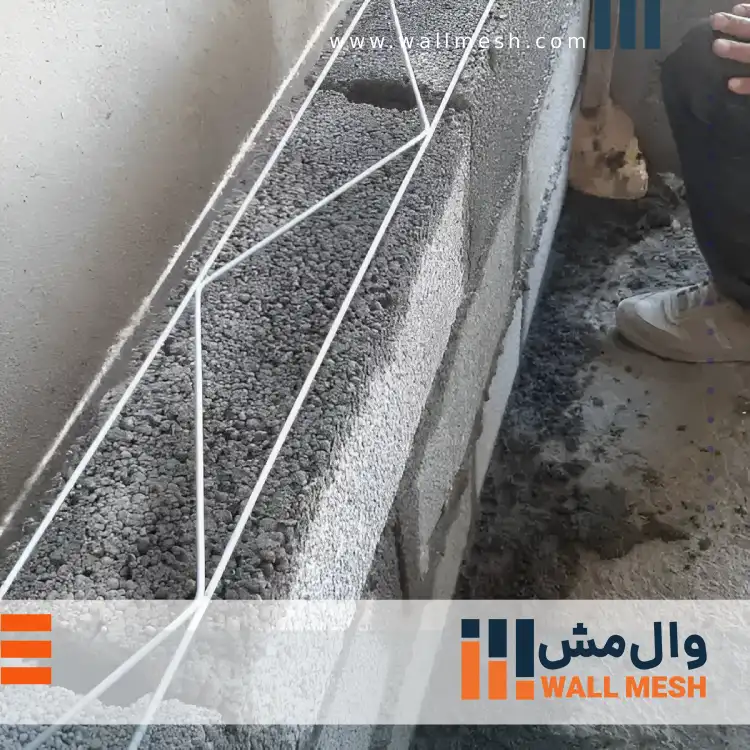 جانمایی میلگرد بستر در دیوار مصالح بنایی