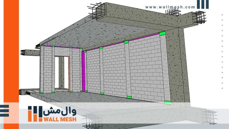 وال مش در بازشو و دیوار متقاطع