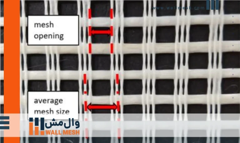 فاصله مجاز بین چشمه ها در مش الیافی ویژه مسلح کردن دیوار
